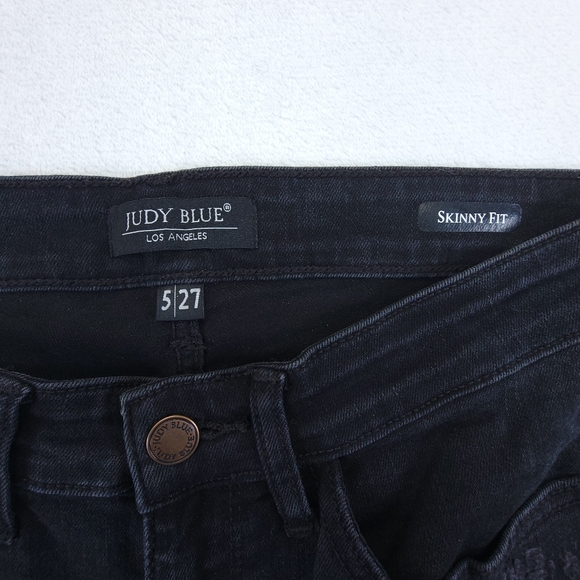 Judy Blue Womens Skinny Fit Distressed Black Leopard Print Jeans 5/27 JB82168BK - Picture 12 of 13